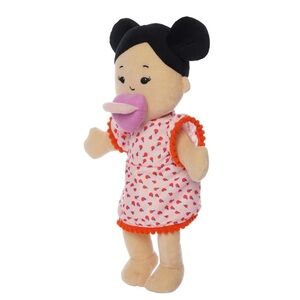 THE MANHATTAN TOY COMPANY Wee Baby Stella Light Beige Black Buns Plush Doll NEW